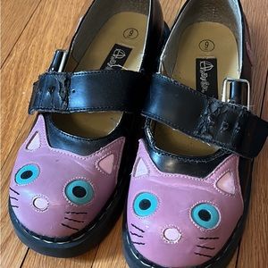 TUK Anarchic Kitty Mary Jane shoes for women in black and pink
